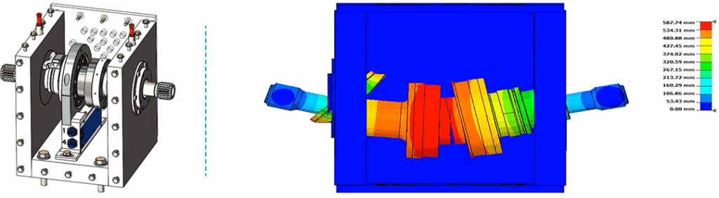 ENORISE torque meter with intermediate bearing mounting and vibration analysis for high-speed e-motor test bench above 35000 rpm