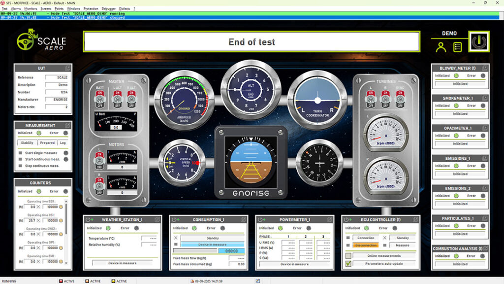 MORPHEE aerospace test automation platform integrated into a modular aerospace test bench architecture